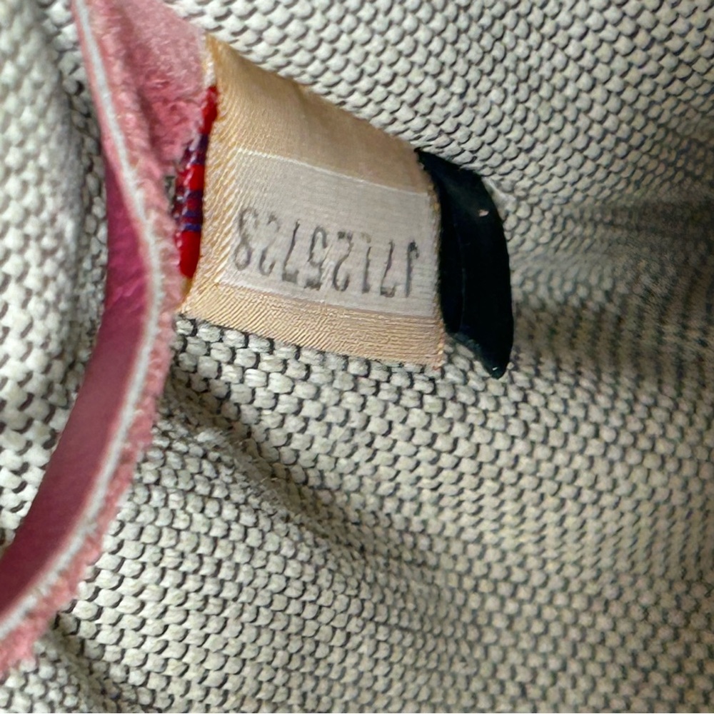 Dooney & Bourke Cream and Pink DB Monogram Tote Pink Leather Trim - Picture 9 of 16